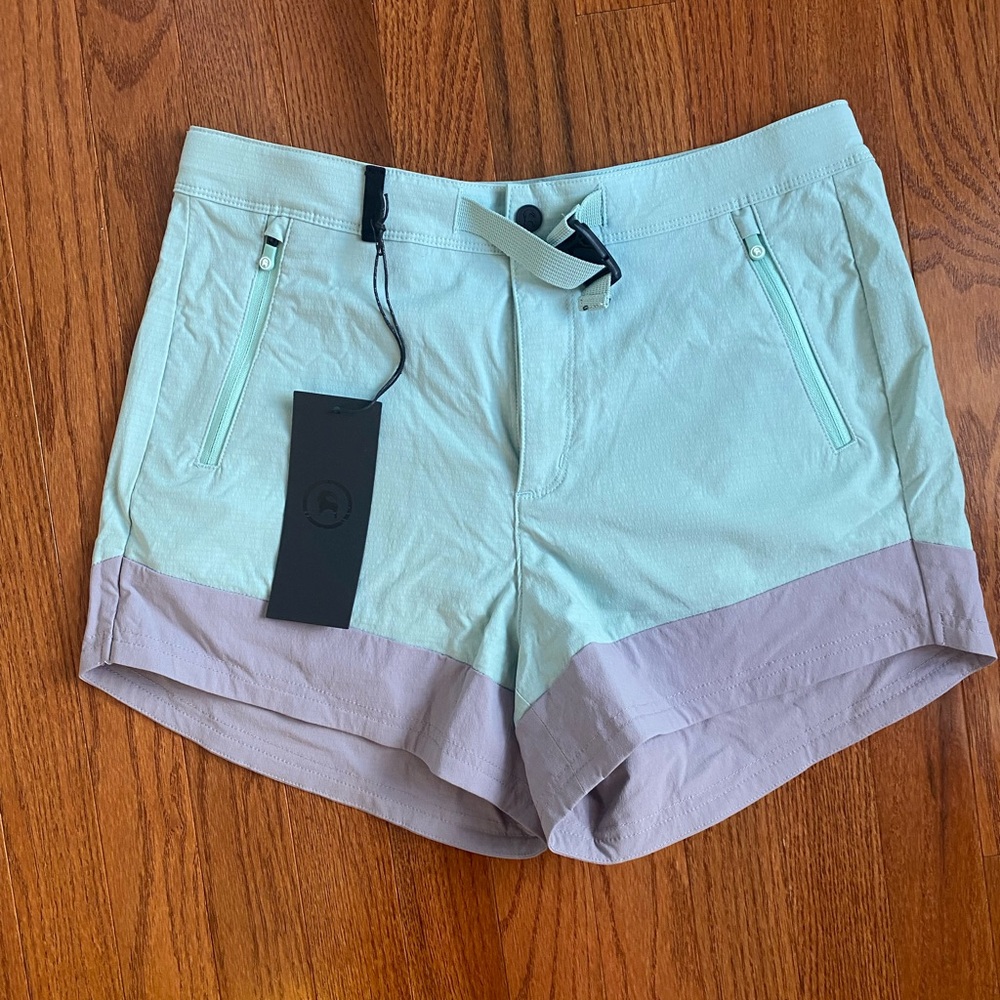 NWT Backcountry 3.5 inch Trail Women’s Shorts - Mint and Lavender